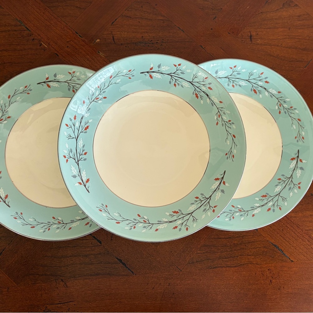 LYNNWOOD Century Service Co Platinum Trim Mid Century Soup Bowls, set of 3